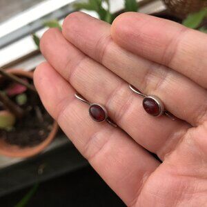 Sterling Silver Amber Drop Earrings